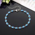 Silver Tone Beaded Evil Eye and Stone Chip Chain Bracelets view 4
