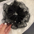 Oversized Tulle Mesh Pearl Scrunchies Five Color Styles view 8