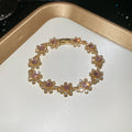Crystal Flower Link Choker Necklace Bracelet 10 Styles view 10