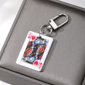Silver Tone Playing Card Acrylic Clip Keychains in Four Designs view 7