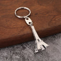 Eiffel Tower Metal Keychain in Antique Bronze, Silver and Gold Tones view 6
