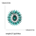 Heavy Rhinestone Sunflower Brooch Marquise Crystal Pin view 8