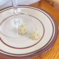 Cream Flower Cluster Stud Earrings With Rhinestones view 3