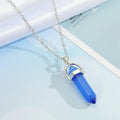 Silver Tone Bullet Crystal Pendant Necklaces in Five Colors view 5