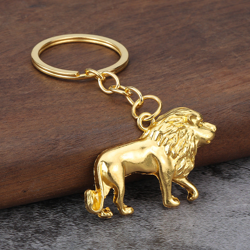 Simple Lion Metal Keychain Pendant Bag Charm Accessory