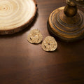 Textured Gold Tone Open Round Statement Stud Earrings view 2