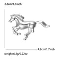 Running Horse Brooch in Polished Gold or Silver Tone Metal view 7