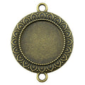 Ornate Double Loop Round Pendant Settings for Jewelry Making view 3