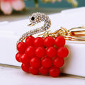 Pearl Swan Keychains in White Black Champagne and Red plus Assorted Color view 5