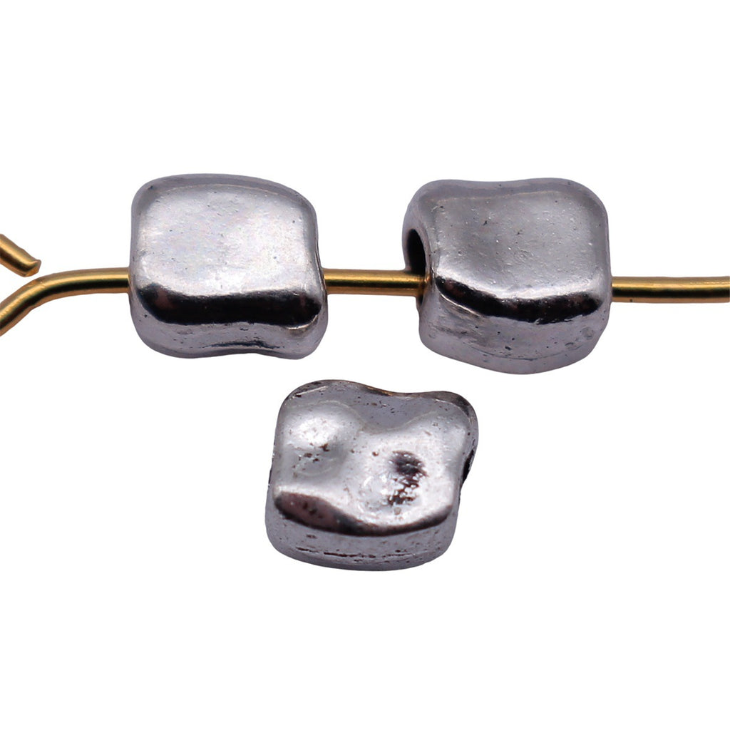 5.2x4.7x3.6mm 0.3g Antique Silver Zinc Alloy Hammered Irregular Spacer Beads for DIY Bracelet Making