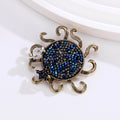 Sunflower Crystal Metal Brooch Pin 4.2 cm for Jackets and Lapels view 5
