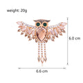 Blue Owl Crystal Two Designs Metal Brooch Pin for Jackets and Lapels view 2