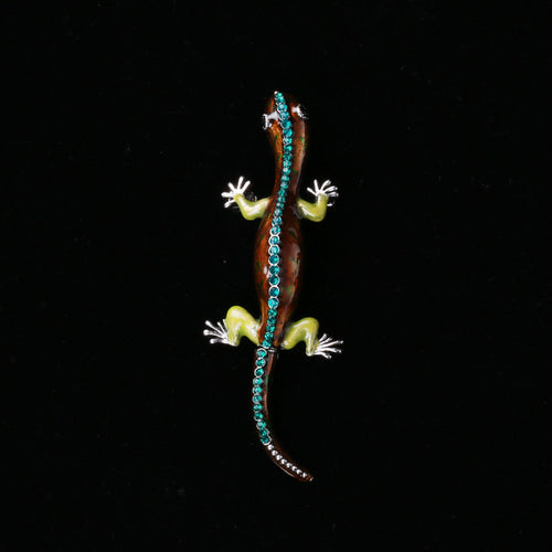 Blue teal gecko with black spine stones