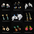 Assorted Gold Clip-On Earrings Enamel Stone Crystal view 3