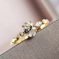 Round Three-Stone Vine Ring In Gold And Silver Tones view 3