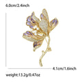 Enamel Leaf Floral Branch Brooch With Pearls in Green or Purple view 5