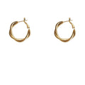 Gold Tone Double Wire Twisted Knot Hoop Earrings For Women view 5