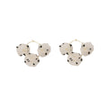 Sheer Polka Dot Petal Cluster Statement Gold Hoop Earrings view 5