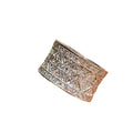 Silver Tone Wide Filigree Geometric Pavé Band Ring Sizes 6-10 view 5