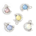 Pearl Moon and Star Metal Jewelry Charms, 10 Colorways view 3