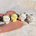 Flocked Mini Animal Figure Keychains Clips 6 Styles view 2