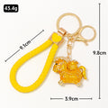 Chinese Style Enamel Lucky Horse Keychain Cord Options view 4