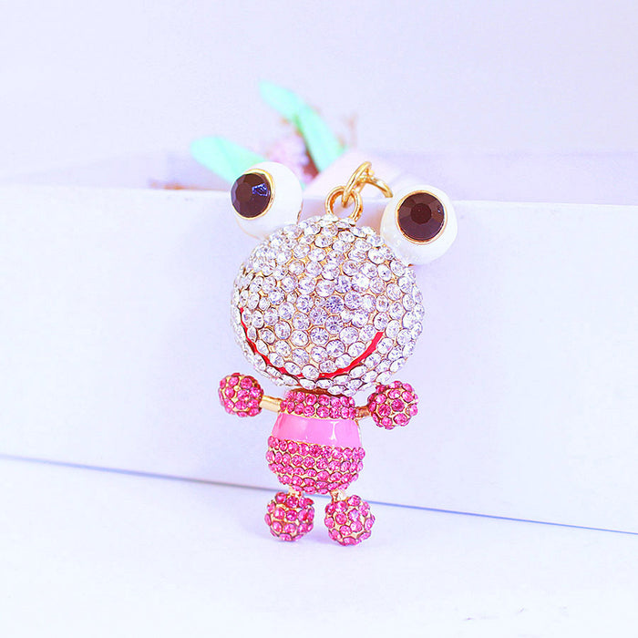 Big Eye Frog Keychain, Cute Animal Metal Bag Charm for Car Keys