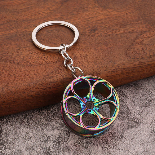 Car Wheel Rim Alloy Metal Keychain Creative Gift Accessory
