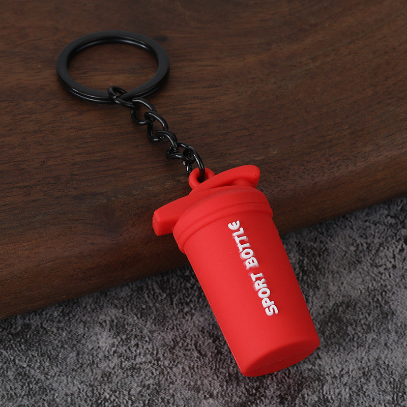 Fitness Barbell and Weight Plate Metal Keychain Gym Bag Charm