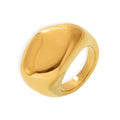 Chunky Polished Gold Dome Signet Ring Bold Smooth Band Sizes view 5