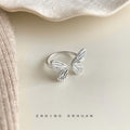 Silver Tone Openwork Butterfly Adjustable Open Ring For Women view 3