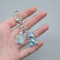 Iridescent Transparent Bunny and Star Clip Keychains in Five Colors view 9