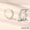 Leaf Laurel Hoop Earrings Silver Rose Gold Tone Metal Pair view 4