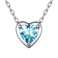 Silver Heart CZ Pendant Cable Chain Necklace Five Colors view 7