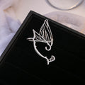 Silver Tone Butterfly Wing Left and Right Ear Cuffs view 3