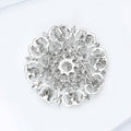 Silver Crystal Sunflower Brooch Openwork Rhinestone Pin view 4