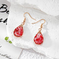 Wire Wrapped Teardrop Floral Resin Earrings 6 Styles view 9