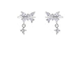 Silver Tone Butterfly And Star Ear Cuff With Crystal Drops view 5