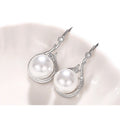 Silver Pearl Wave Drop Earrings And Pendant Necklace view 5