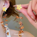 Floral Bead And Resin Drop Earrings In Three Designs view 3