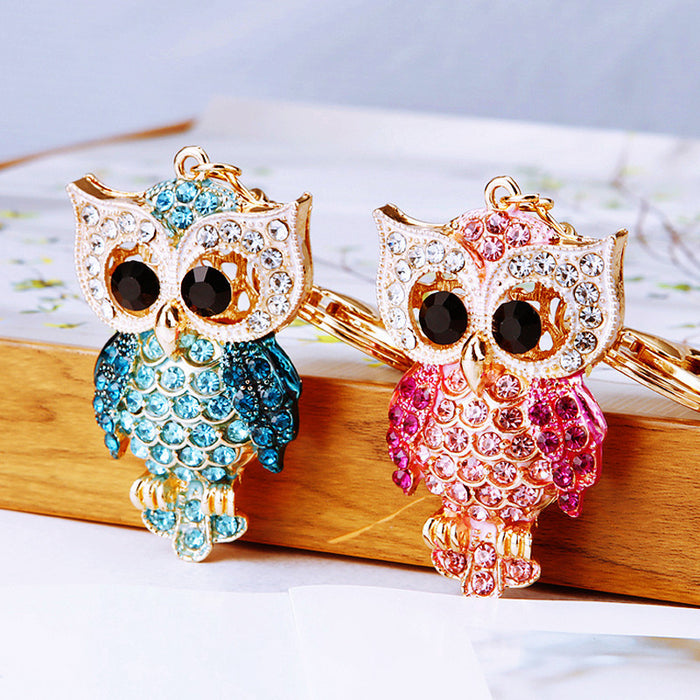 Mixed Jeweled Owl Keychains in Seventy Nine Colors Constructions and Pom Styles