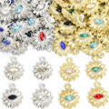 Rhinestone Sun Eye Charms in Gold and Silver Tones, Nine Colors view 4