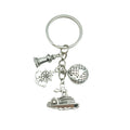 Silver Tone Ship Wheel Globe Anchor and Lifebuoy Keychains view 5