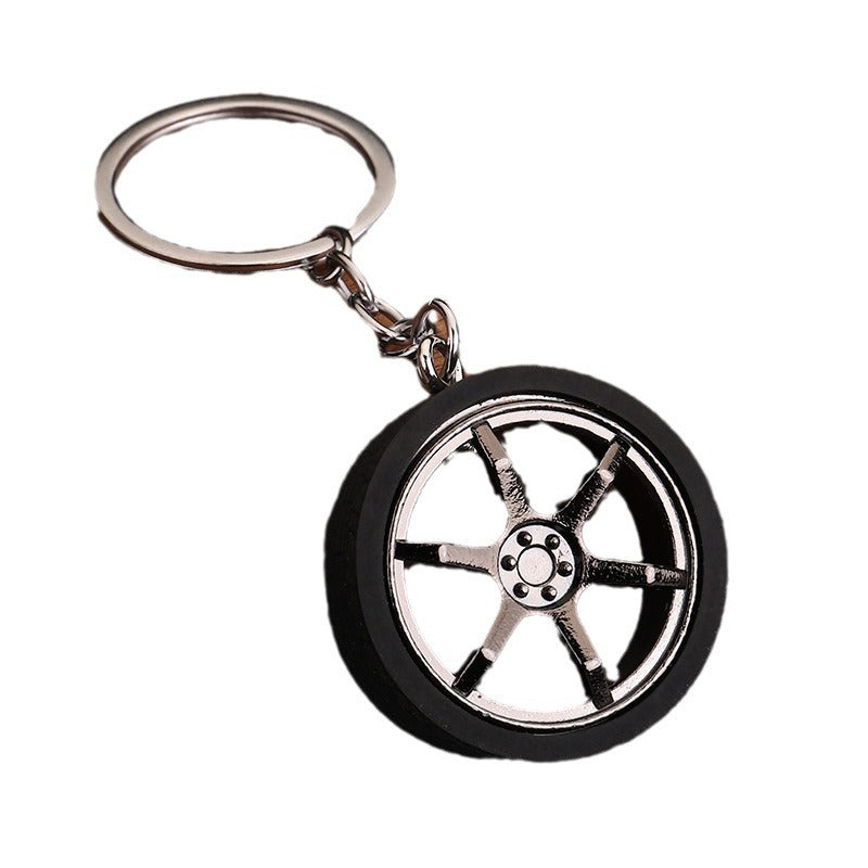 Car Brake Caliper Wheel Hub Metal Keychain Accessory