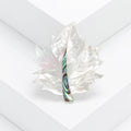 Green White Yellow Mother of Pearl Maple Leaf Brooch view 7