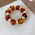 Marbled Acrylic Gold Spacer Stretch Bracelet 6 Colors view 11