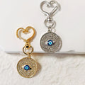 Rhinestone Round Evil Eye Keychains Heart Clasp 3 Styles view 3