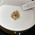 Crystal Star Open Square Ear Clips with Polished Metal Tone Details view 7