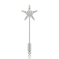 Crystal Star Long Stick Pin In Gold And Silver Tones view 5