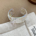 Iridescent Clear Acrylic Open Cuff Bangles 11 Textures view 8